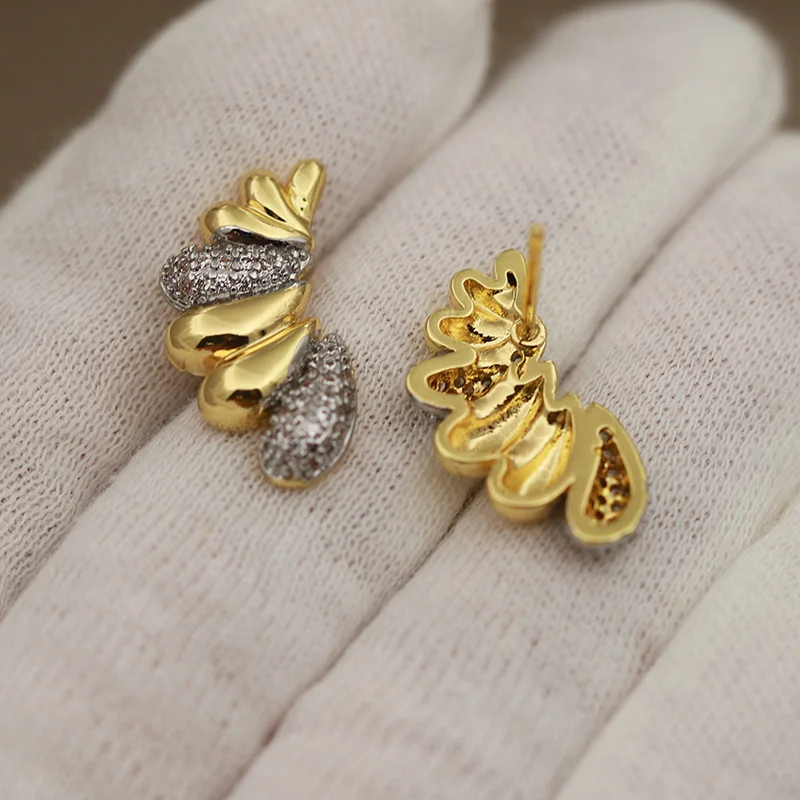 New Sight Design Crystal Waterdrop Stud Earrings for Women Fashion Brand Jewelry Unique Zirconia Earrings