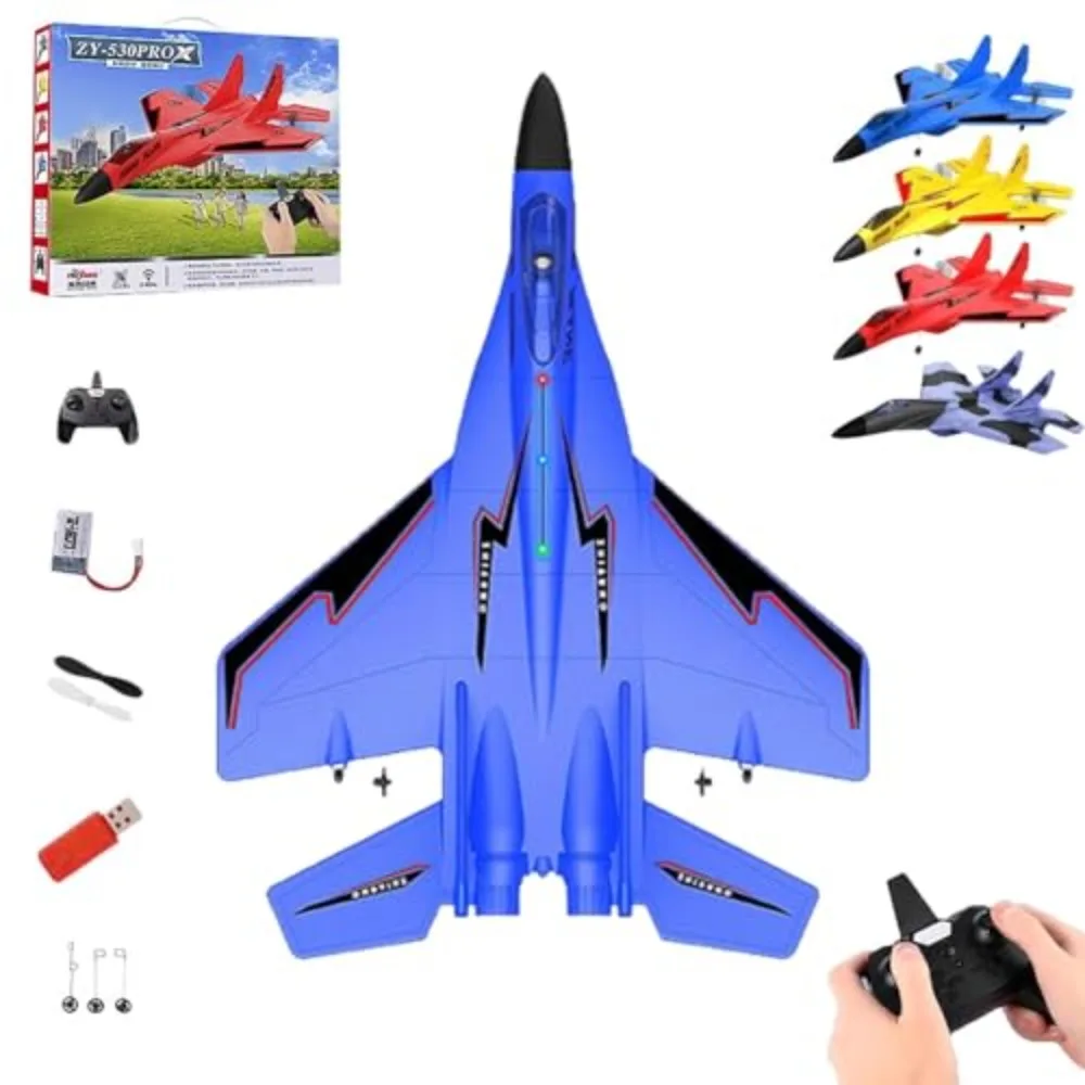 

ZY-530 2.4ghz Rc Remote Control Fighter Plane Electric Foam Remote Control Fighter Jet USB Charging With Colorful Lights