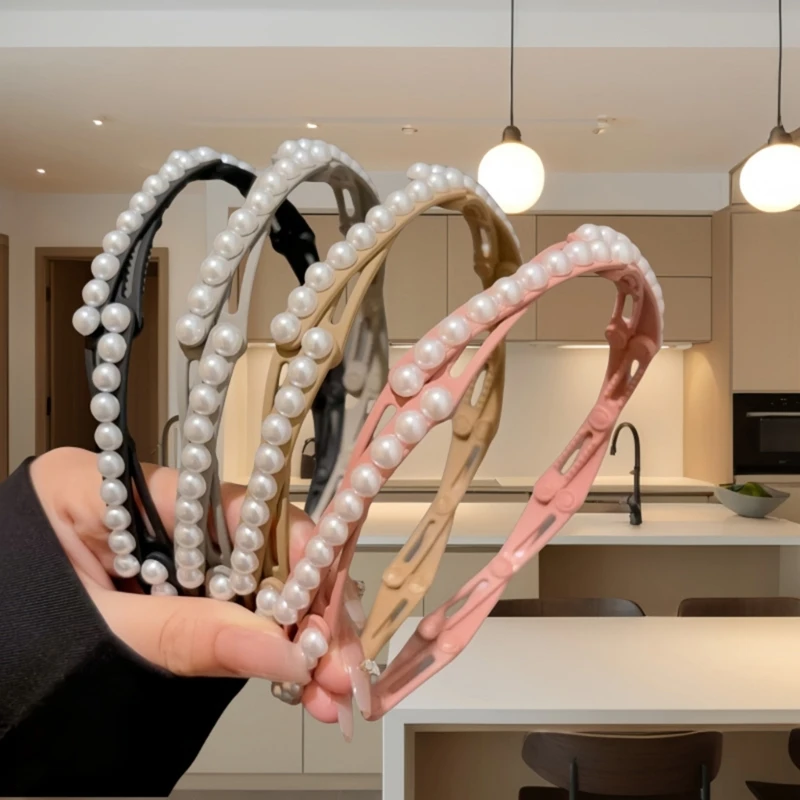 

Модный эластичный аксессуар для волос с жемчугом, портативный модный наушник для длинных и коротких причесок, наряды 55KA