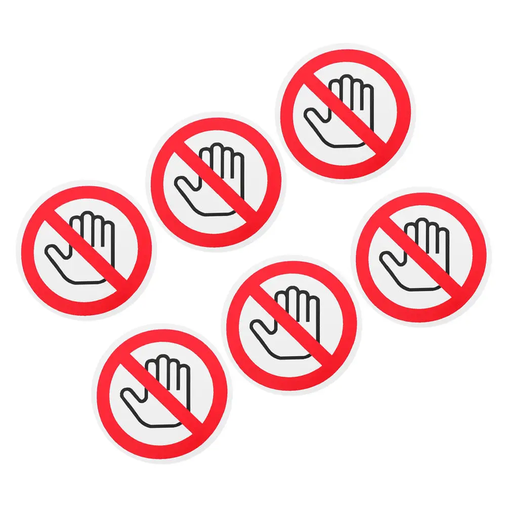 6Pcs Safety Warning Stickers Do Not Touch Signs Self Adhesive Peel and Labels for Machine Security Caution