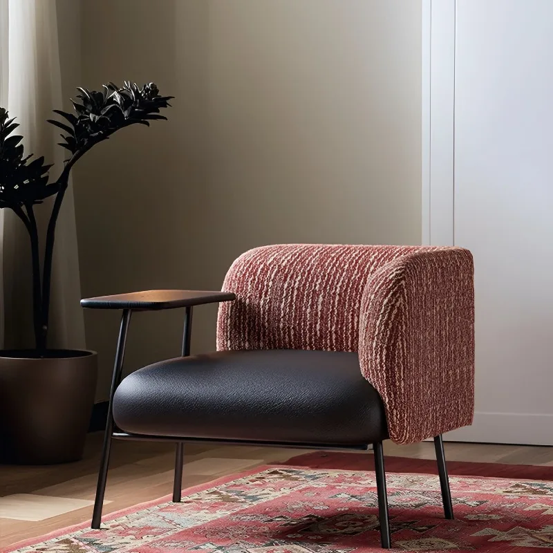 Italian minimalist 2025 new light luxury fabric bedroom negotiation chair medieval Nordic