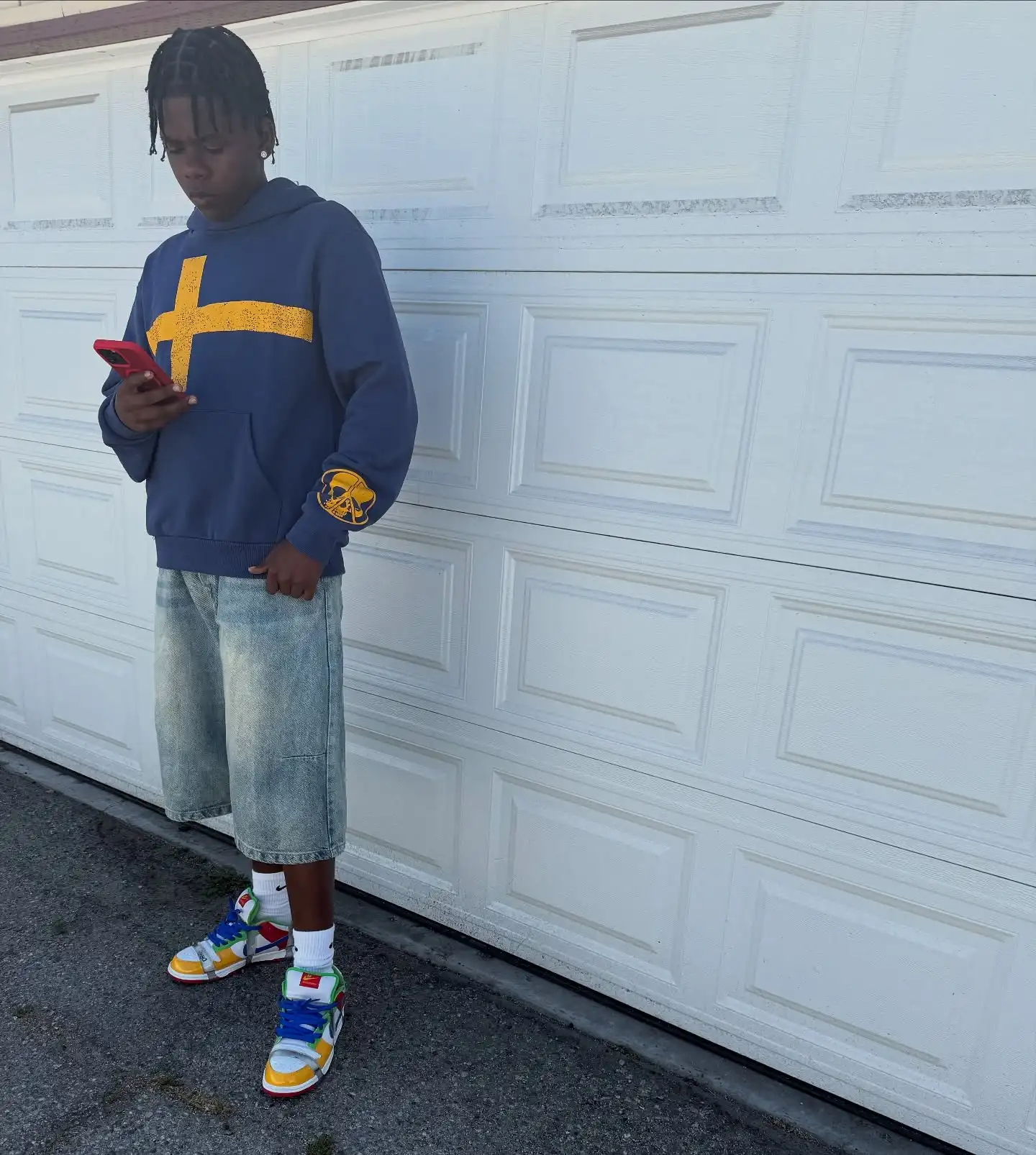 Yellow cross print hoodies men oversized sweatshirts y2k tops streetwear clothes harajuku couples tracksuit men clothing