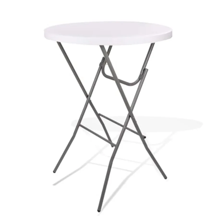 

Cocktail Table 28in Folding Round High Top Indoor Outdoor with Removable Legs Tall Bistro Foldable Bar Height Table for Parties