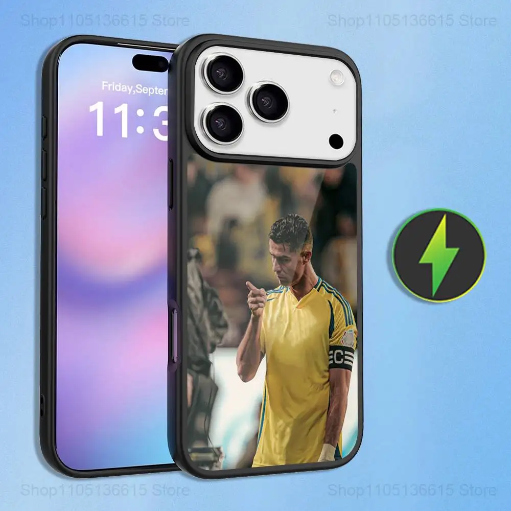 FOOTBALLSPORT Case  For iPhone 16,15,17,14,13,12,11,Pro,Max,Plus, R-ROnAlDo Cr7 Mini,Magsafe,Magnetic Wireless Charging Case