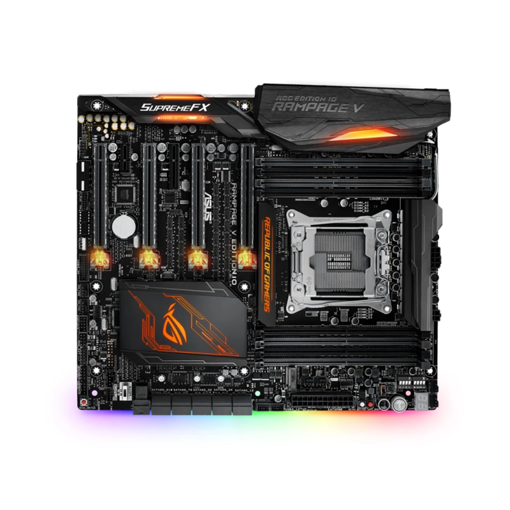 Imagem -03 - Asus-rampage v Edição 10 E-atx Motherboard Slots Ram Ddr4 Suporta Processadores Core i7 X-series no Soquete Lga 2011-v3 i7 6950x