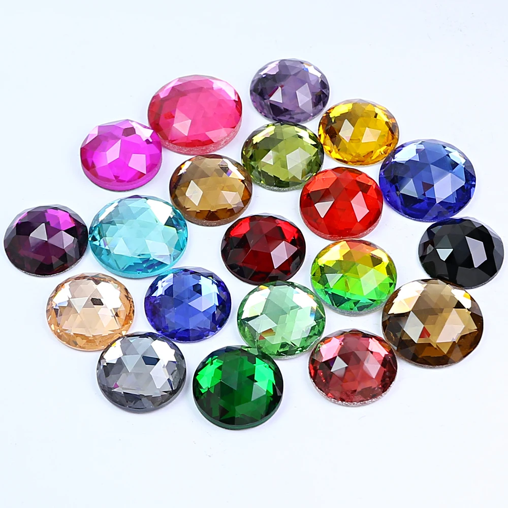 Color Round Shape Flat Back Glass Rhinestones DIY Glass Beads Strass Accesories For Garment Needlework Cloths 1062