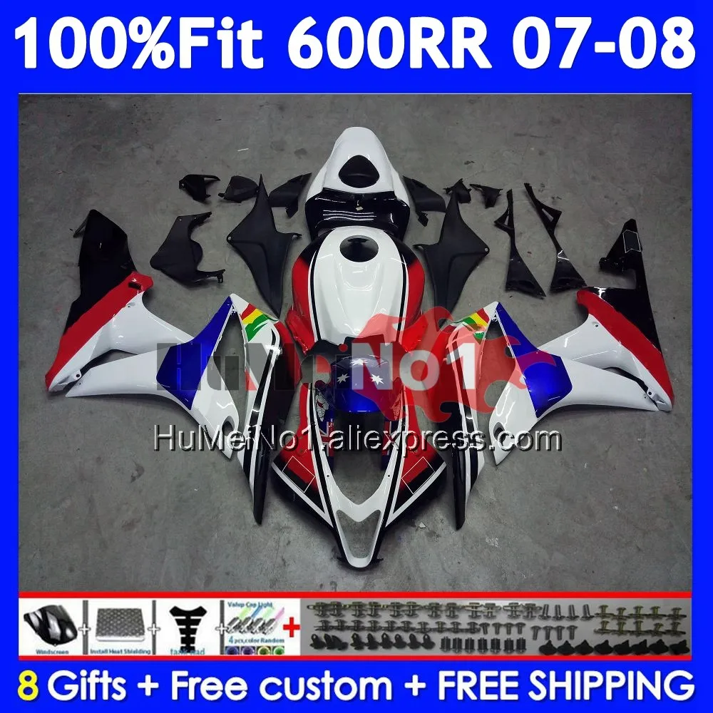 Injection For HONDA CBR 600 RR Red blue CC 600RR 600F5 CBR600RR 42No.169 CBR600F5 600CC CBR600 RR F5 2007 2008 07 08 Fairing