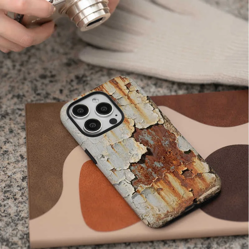 Rust-spotted double-layer phone case suitable for iPhone 16 15 14 13 12 11 Pro/ Max/Plus shock-proof and fall-proof - Image 4