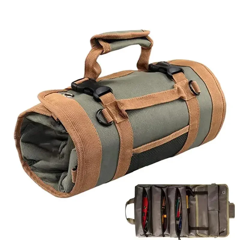 

Working Tool Bag Multifunctional Utility Rolling Bag Wrench Roll Pouch Hanging Tools Zipper Carrier Tote Outdoor Kit