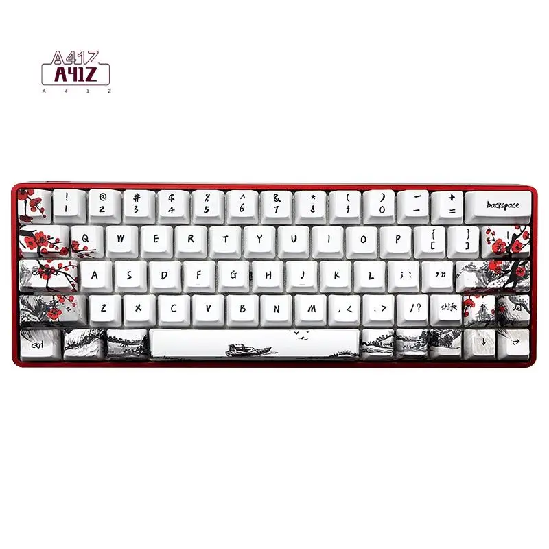 

A41Z-новинка Allover Dye Subbed Plum Blossom 71-клавишный профиль для GH60 RK61 ALT61 Anne PRO2 GK61 GK64 Dz60 колпачки для клавиш
