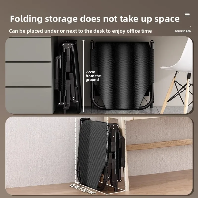 Folding Single Bed Portable Compact Home Office Nap Outdoor Camping Easy Setup Lounger Office Recliner Bed Modern Furniture