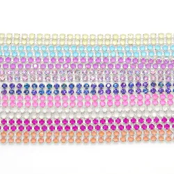1 Yard Silver Claw Mocha Color Diamond Round Flatback Crystal Glass Stone Rhinestones Cup Chain DIY Jewelry Making