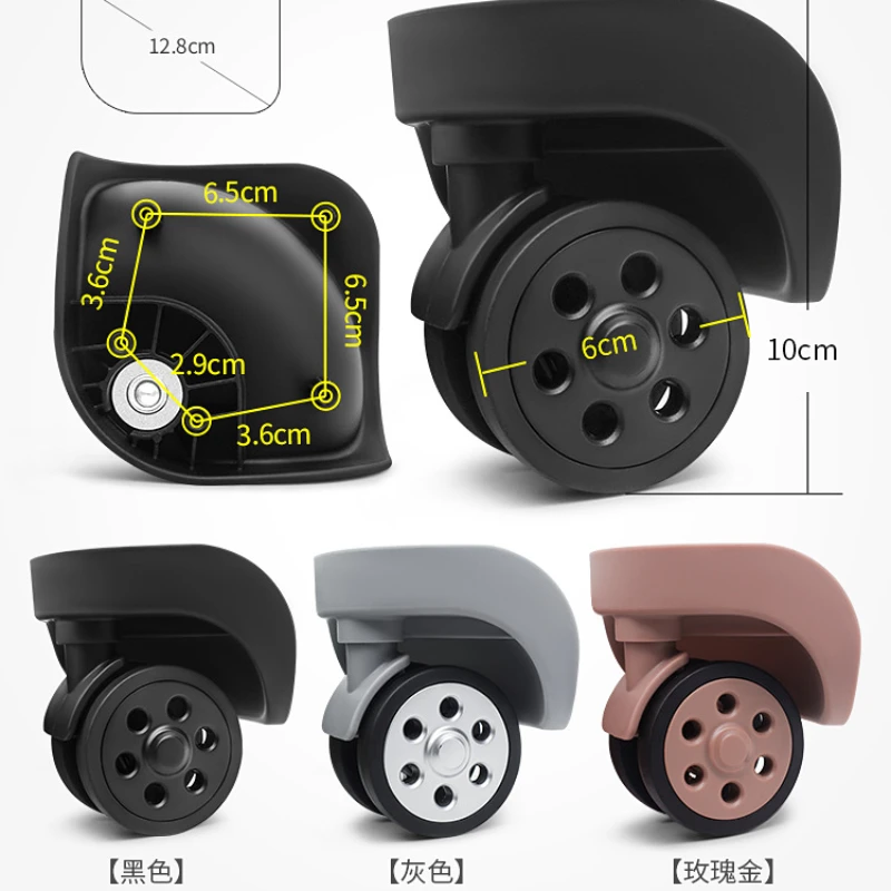 Accesorios para ruedas de equipaje, caja dura de rueda universal, rueda silenciosa, caja de embarque de viaje, rodillo deslizante universal