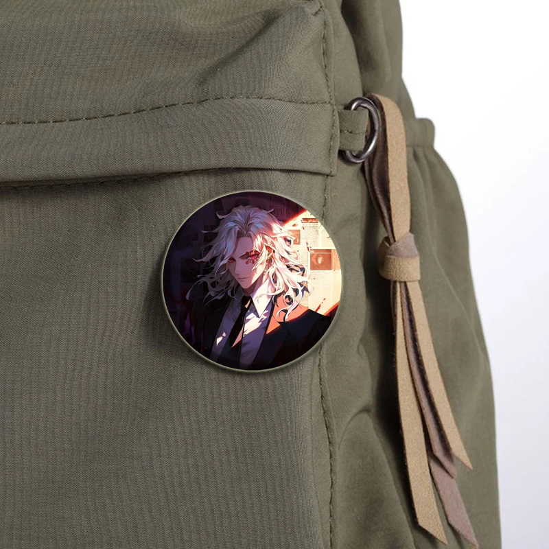 32/44/58mm Anime Brooch Cartoon Figures Nezuko Kie Hanako Takeo Badge Snap-in Button Pins for Backpack Accessories Gifts