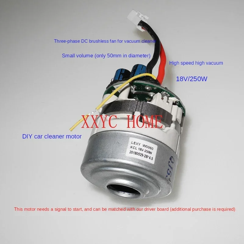 18V 250W 3 Phase Brushless Air Blower 50mm 100000 RPM Brushless Motor DIY Blower Vacuum Cleaner High Power