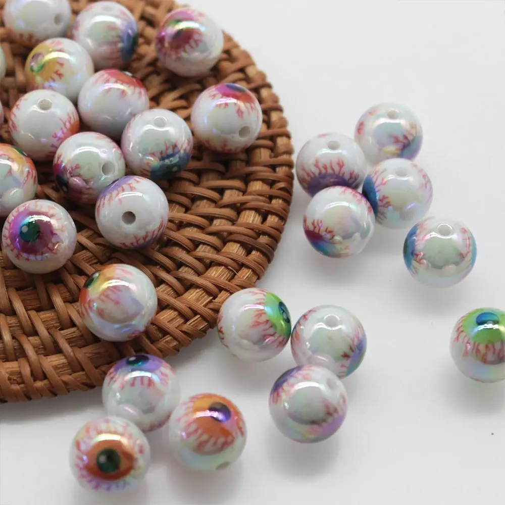 5/10 قطعة قلادة على شكل مقلة العين من الراتنج للهالوين، تستخدم في إكسسوارات تزيين عيد الهالوين وعيد الميلاد وعيد الشكر