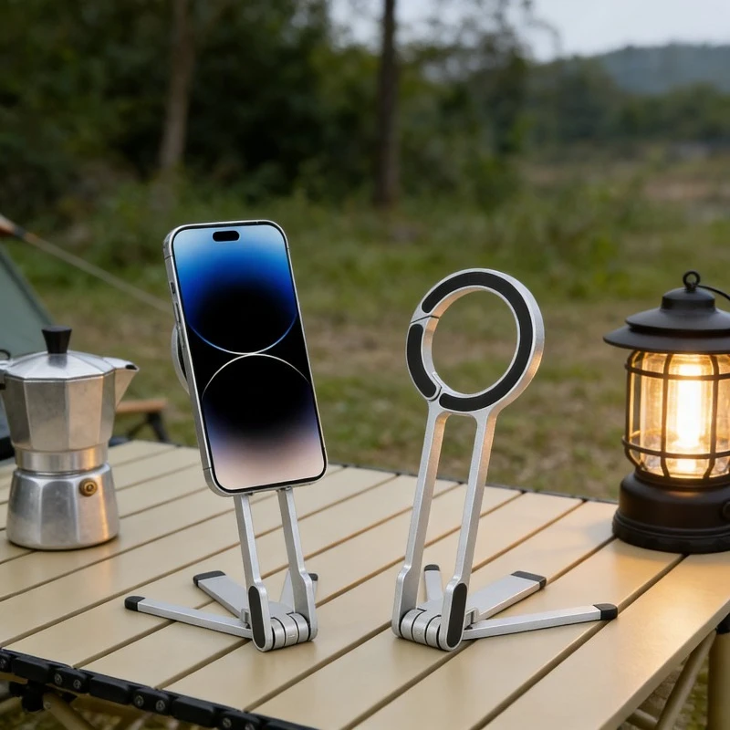 

Магнитный штатив для телефона, складная подставка из алюминиевого сплава, портативный держатель с сильным магнитом, компактный держатель для смартфонов, подходит для всех телефонов