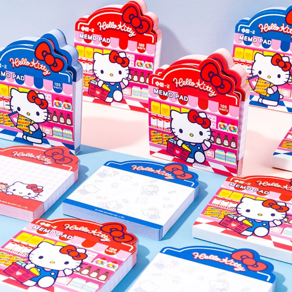 Cute Hello Kitty Shaped Memo Pad 100 Sheets Tearable Note Paper Kawaii Notebook for Hand Journal Office School Stationery