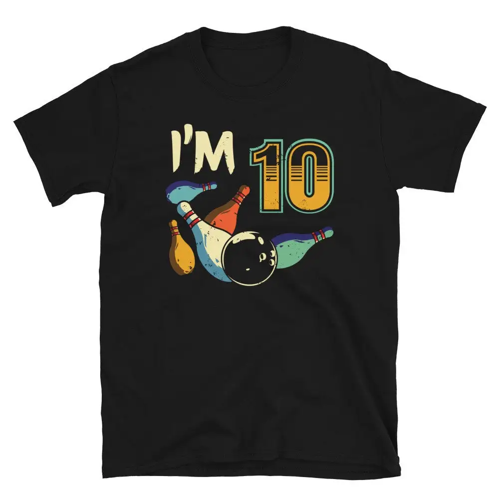 10th Birthday T Shirt 10 Years Old Retro Bowling Bowler Turning Brithday Vintage