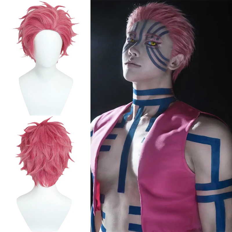 

Парик для косплея Akaza, 30 см, короткий, красный, пушистый, термостойкий, из синтетических волос, унисекс, для аниме, Хэллоуина, Комик-Кона, ежедневных вечеринок