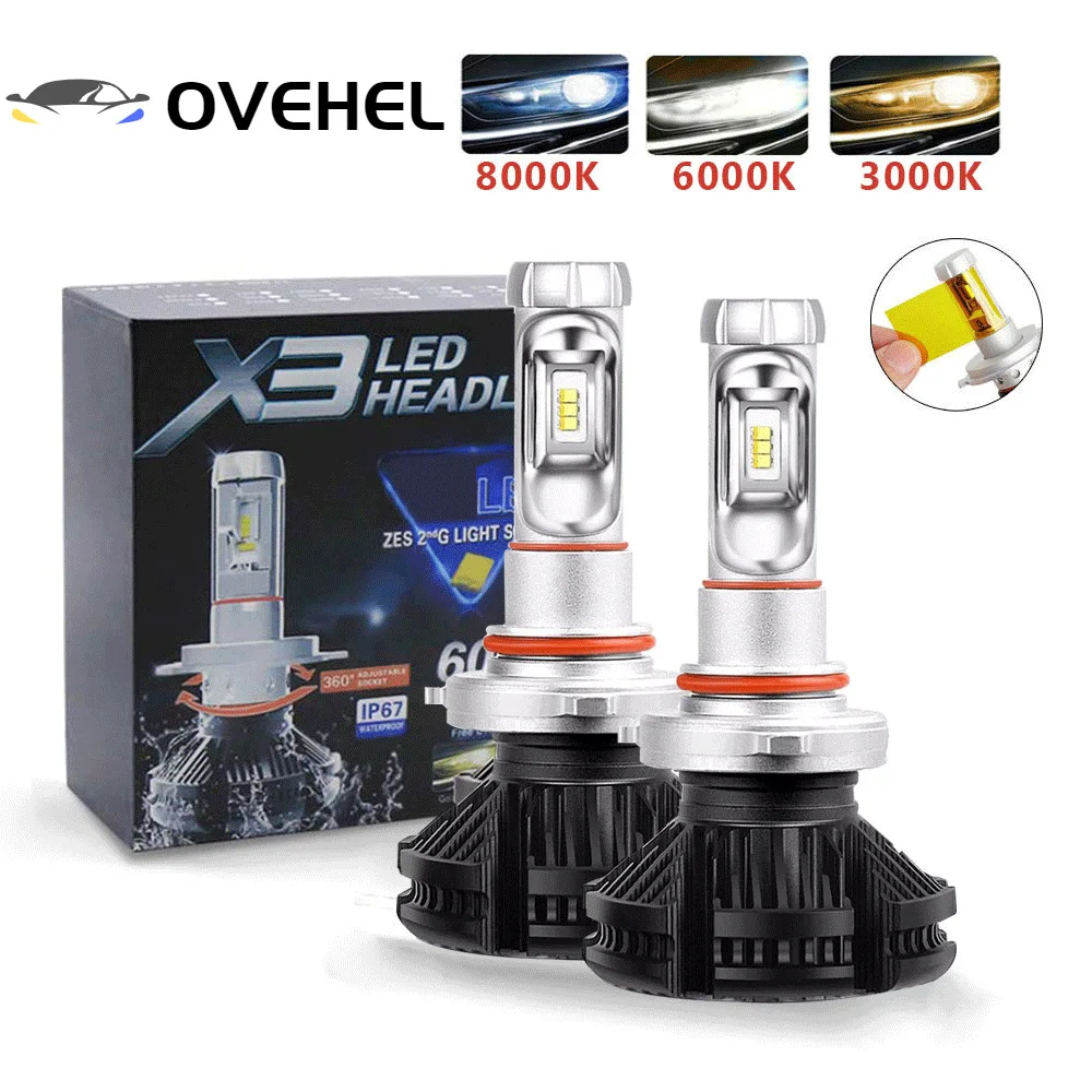 

Car LED Headlights Bulbs 50W 6000LM X3 Headlamp Auto Car Light ZES H4 LED H7 H11 3000K 6000K 8000K HB3 9005 HB4 9006