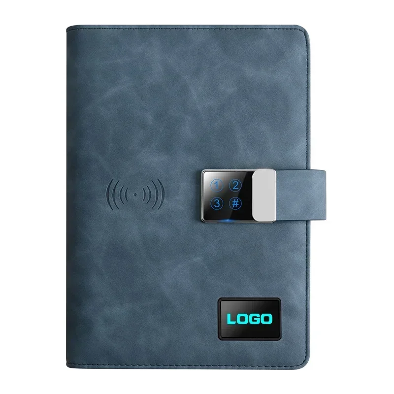 

Smart Sync Diary Planner Promotion Souvenir Gift 16gb Digital Password Lock Wireless Charing 10,000mah Powerbank Notebook