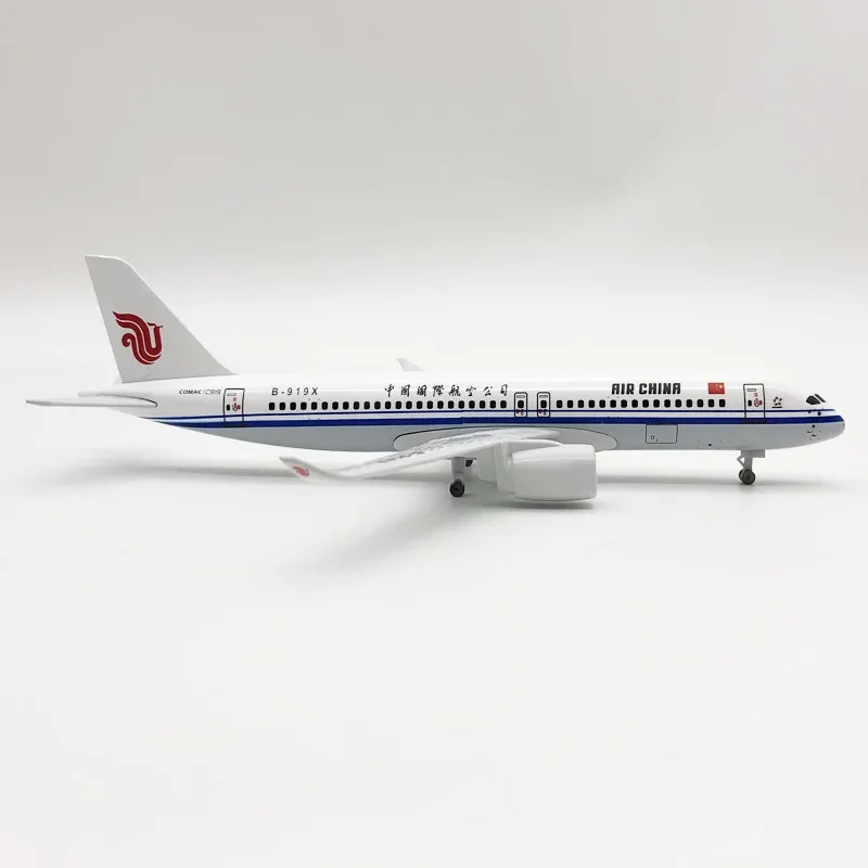 Air China COdiscreC919 Airlines Modèle d'avion moulé sous pression, Avion modèle avec roues, Trains d'atterrissage, Nouveau, 19cm