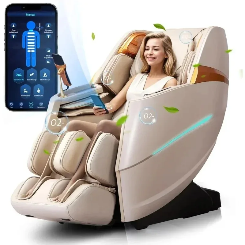 

Zero Gravity Recliner with 55“ SL-Track, 20 Auto Modes, 11 Massage Techniques, 40 Airbags Massage, Yoga Stretch, APP Control