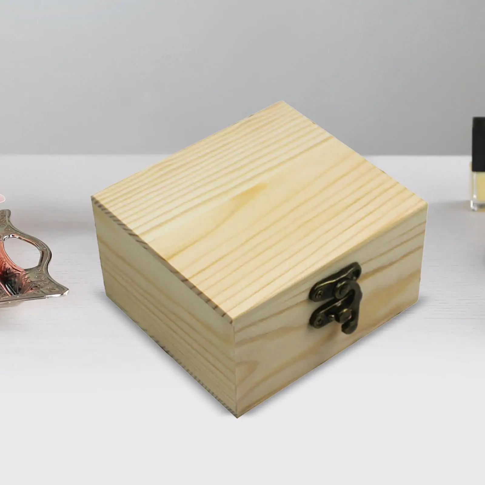 Small Wooden Jewelry Case for Women Gift Box Portable Organizer for Necklaces Earrings Rings Bracelets Storage Holder