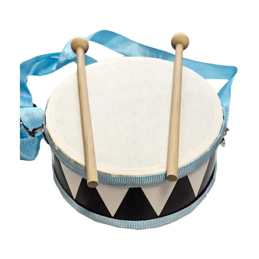 Wooden Material Wooden Percussion Drum Animal Pattern Double Sided Musical Instrument Drum Drum Sticks Carry Strap