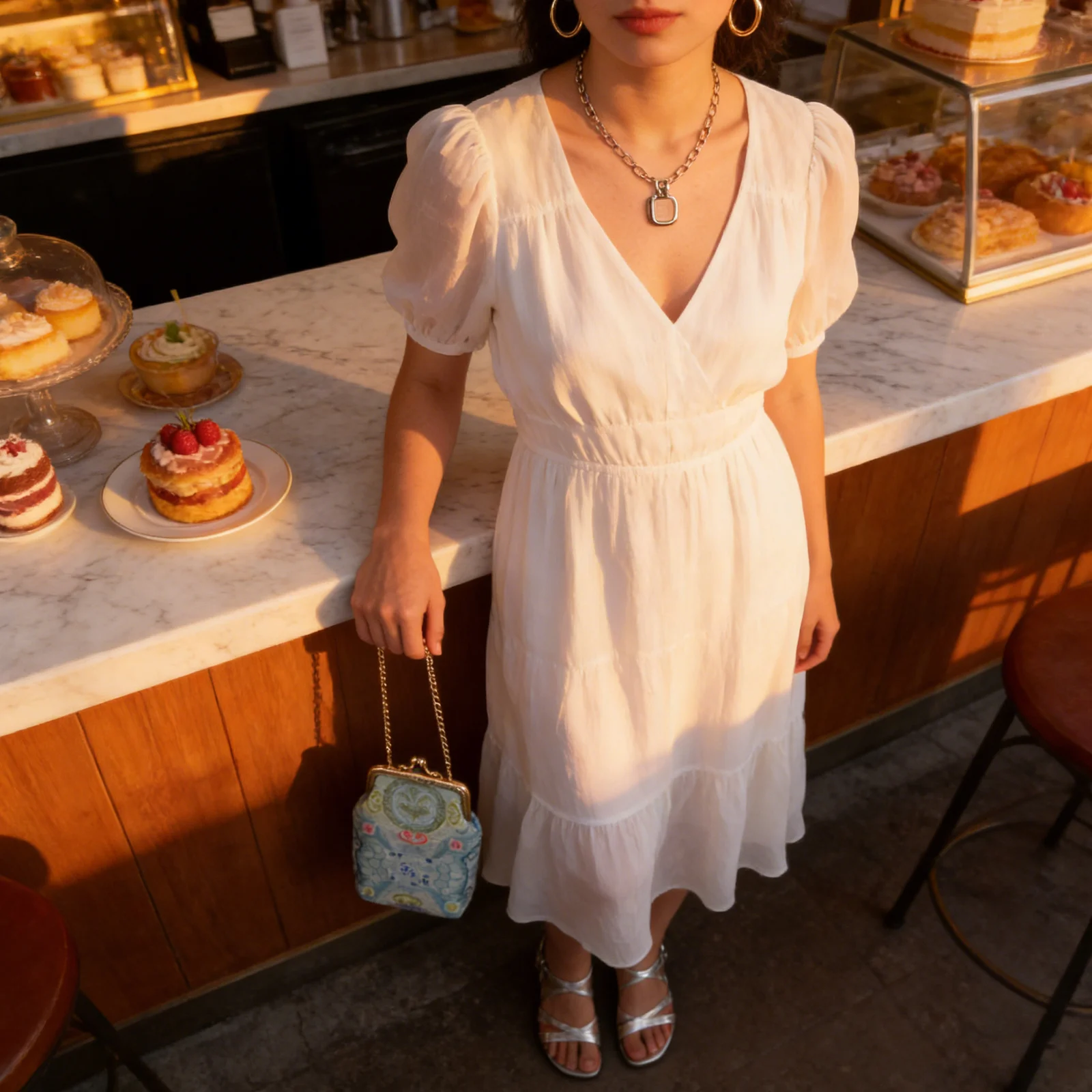 1 Piece Handmade Embroidered Coin Purse Vintage Floral Pattern Small Crossbody Bag for Women 110Cm Chain Phone Wallet Lipstick