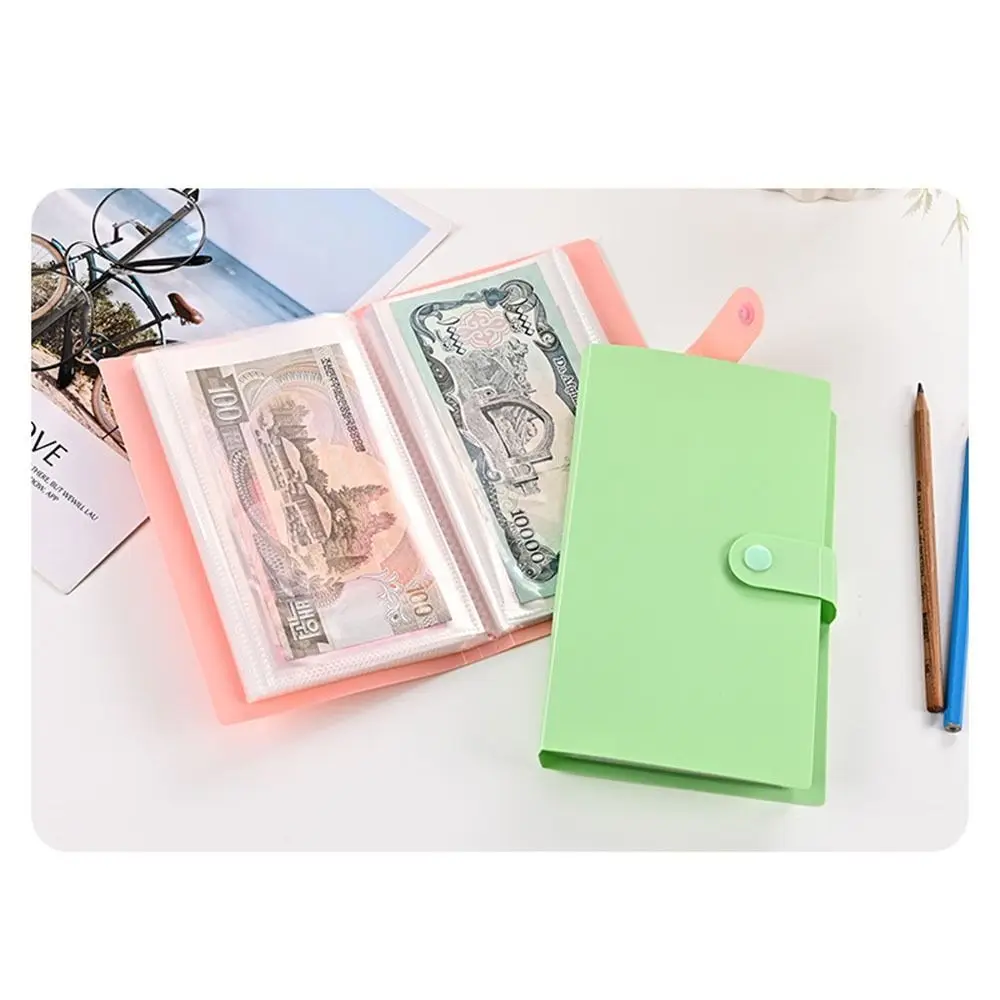 

50 Sheets 100 Bills Collection White Inner Loose-leaf Waterproof Cover Paper Money Ticket Collection Album Compact and Portable