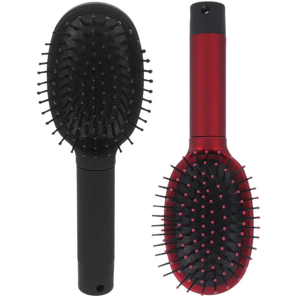 2Pcs Hair Comb Storage Box Multifunction Plastic Secret Compartment Travel Detangling Hairbrush Safe Hidden Holder Compact