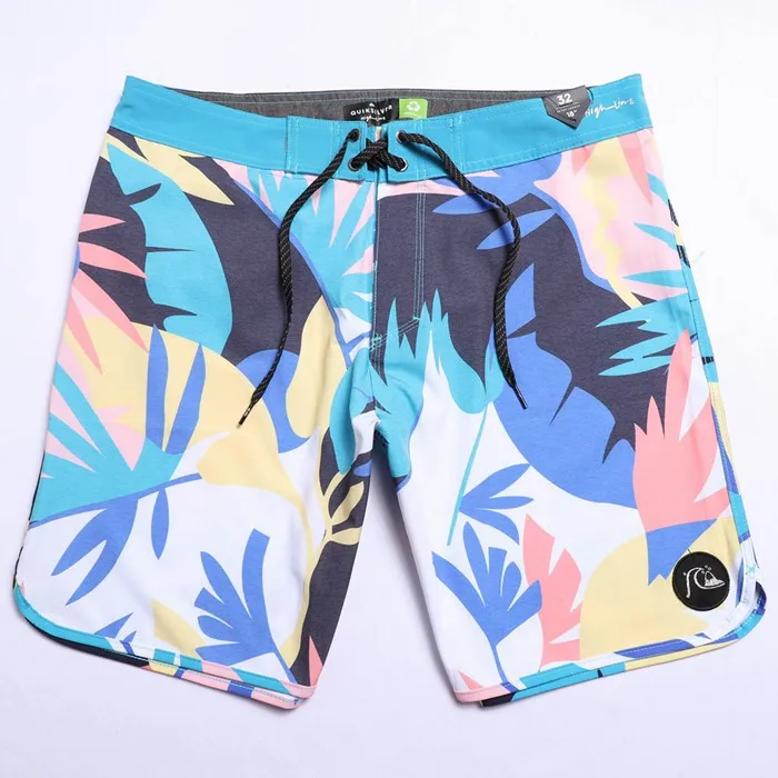 

Мужские эластичные спортивные шорты из быстросохнущего материала для пляжа, серфинга и плавания, свободного кроя, больших размеров, повседневные брюки из полиэстера и композитного волокна, с низкой талией