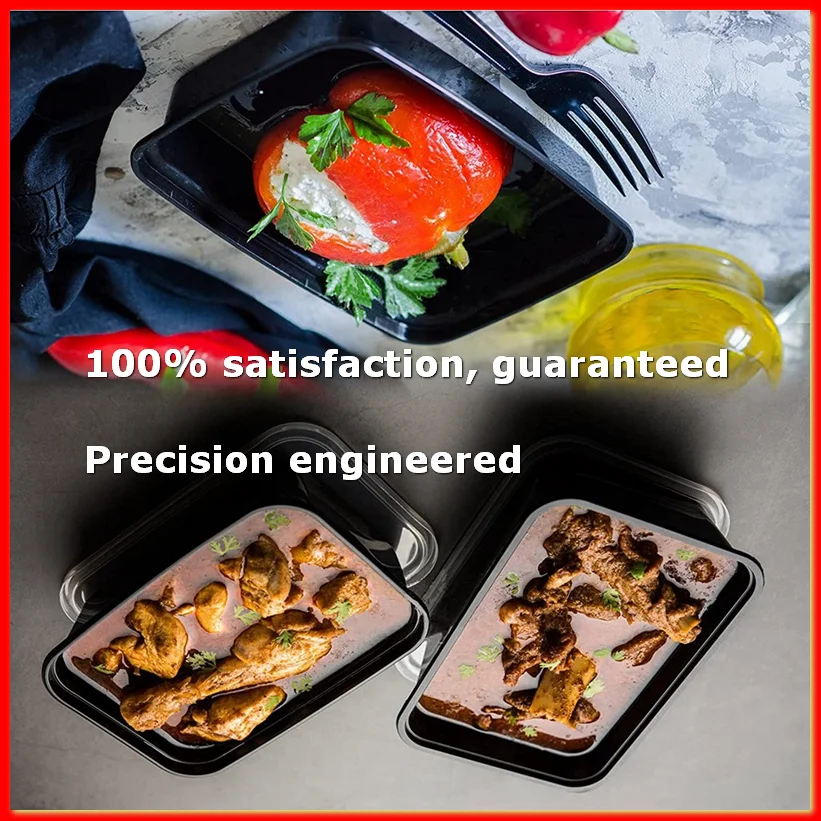

50-Pack Meal Prep Containers Reusable To-Go Food Containers Plastic Bento Boxes Food Storage Lunch Box-A13G