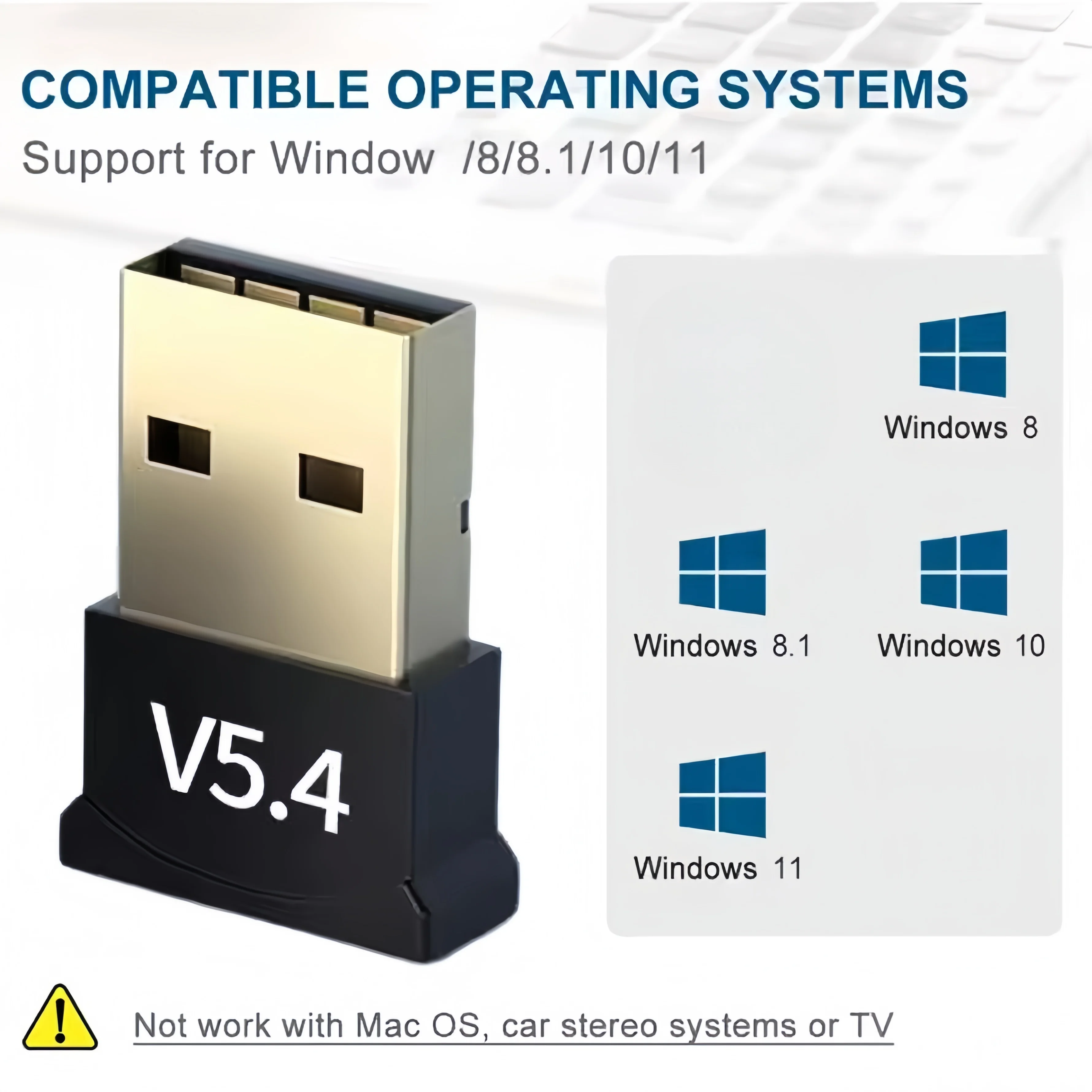 محول بلوتوث USB 5.4 لاسلكي USB بلوتوث استقبال الصوت لأجهزة الكمبيوتر المكتبية والكمبيوتر المحمول ولوحة مفاتيح وماوس ومكبرات الصوت #4