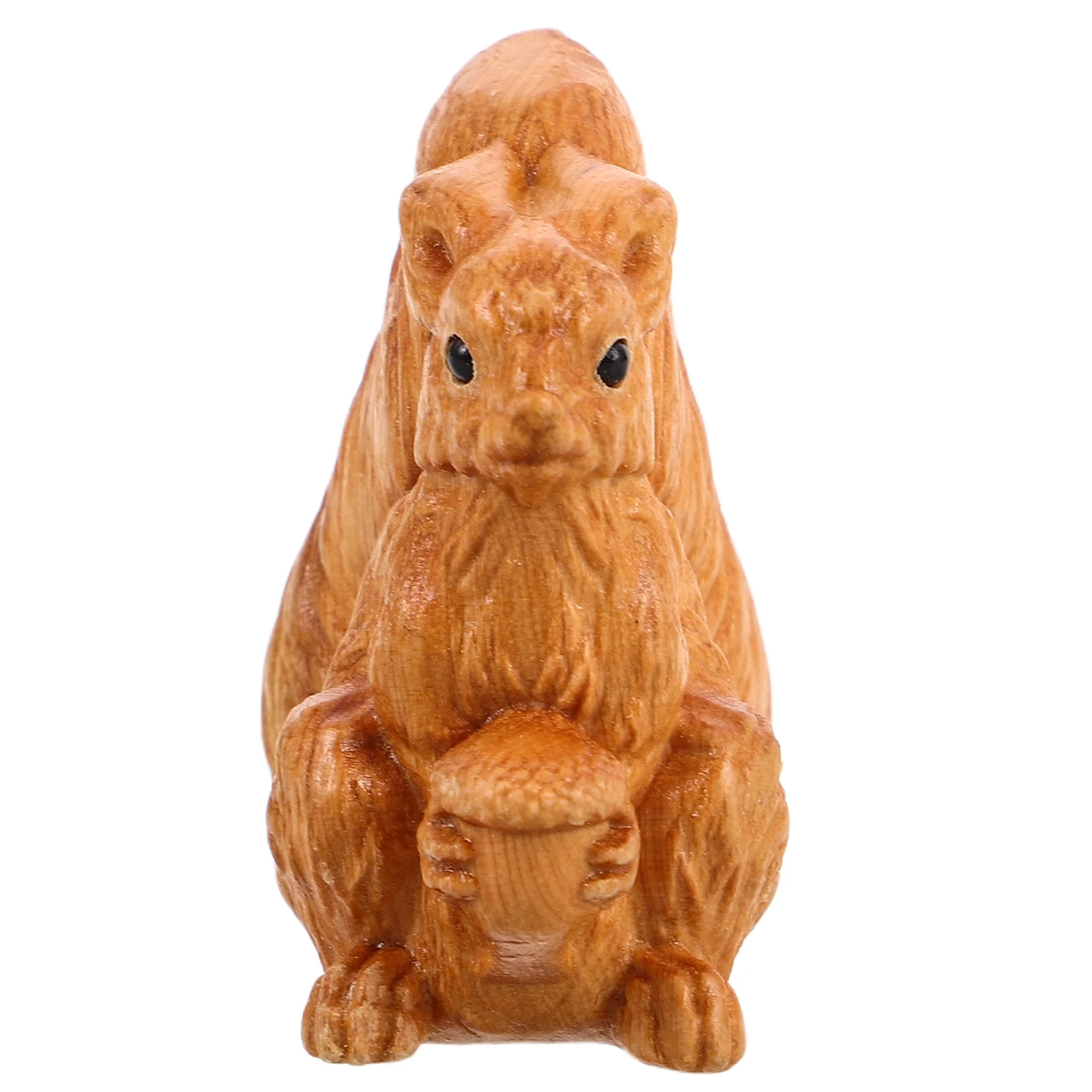 

Wood Carving Squirrel Ornaments Handmade Wooden Animal Statue Spring Decor Realistic Figurine Wooden Craft