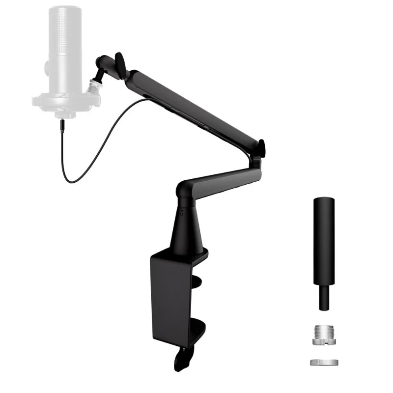 Microphone Boom Arm, Aluminum Foldable Desktop Stand for Live Karaoke, Mic Phone Tablet Holder
