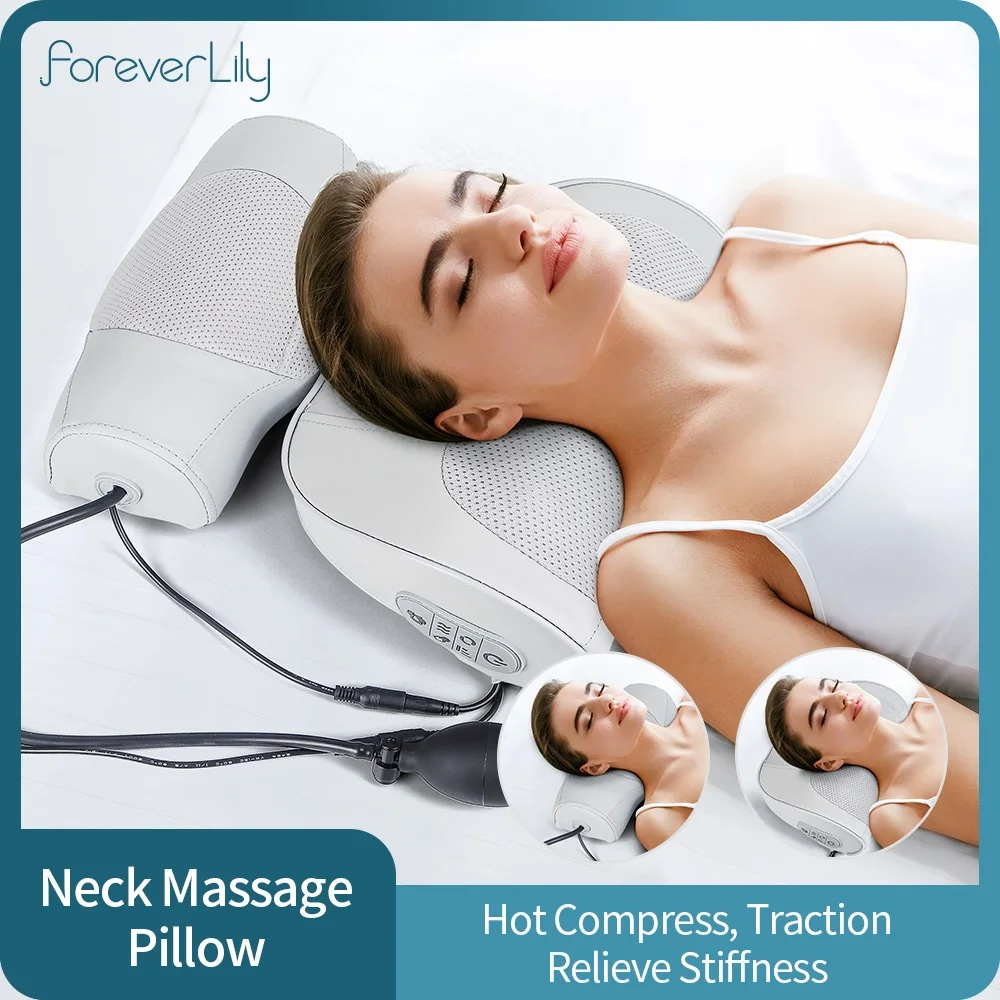 

3D Neck Massage Pillow Electric Cervical Spine Traction Pillow for Neck Shoulder Waist Arms Abdomen Leg Airbag Ball Massager