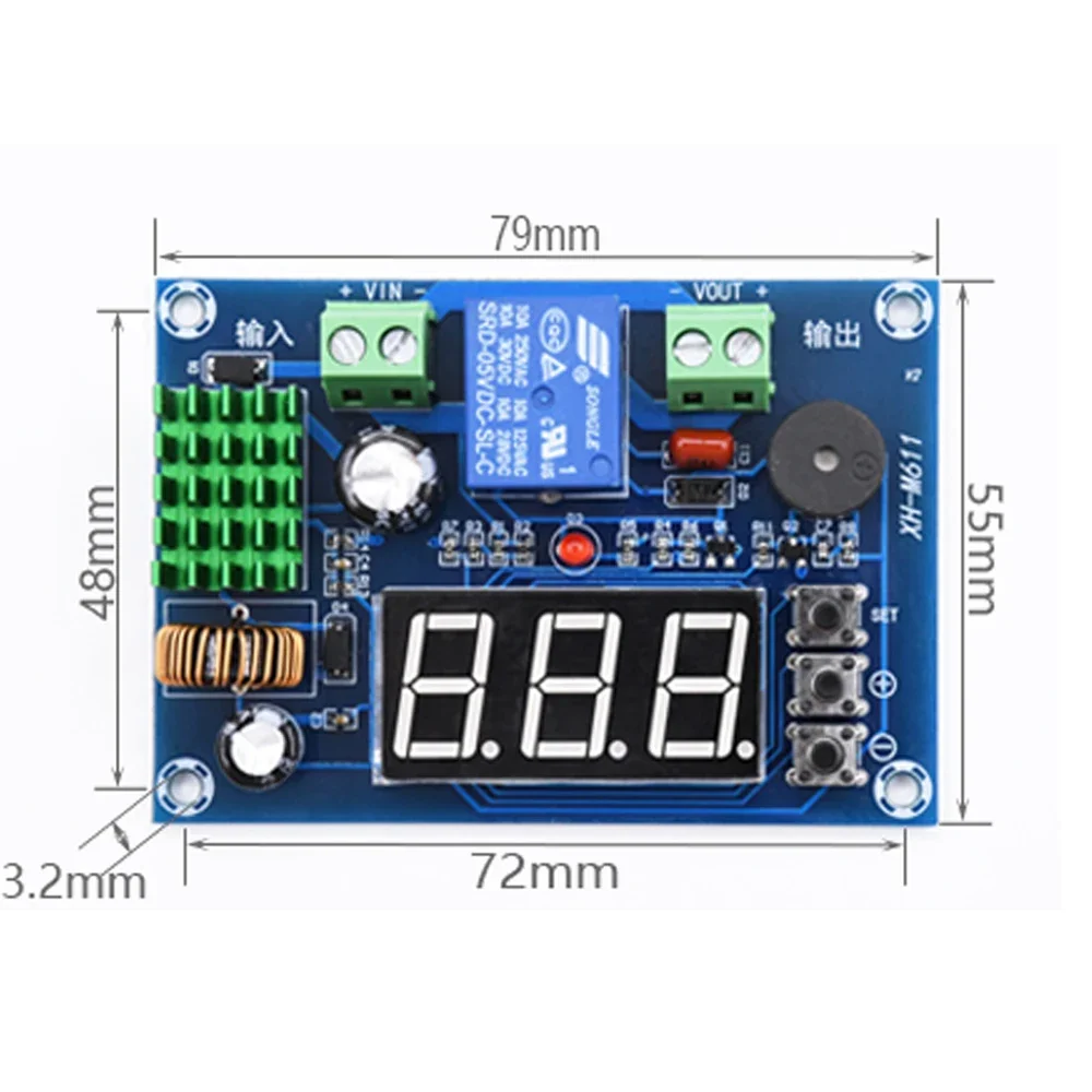 Battery Discharge Under Voltage Protection Module Lithium Battery Intelligent Over Discharge Low Battery Cut Off