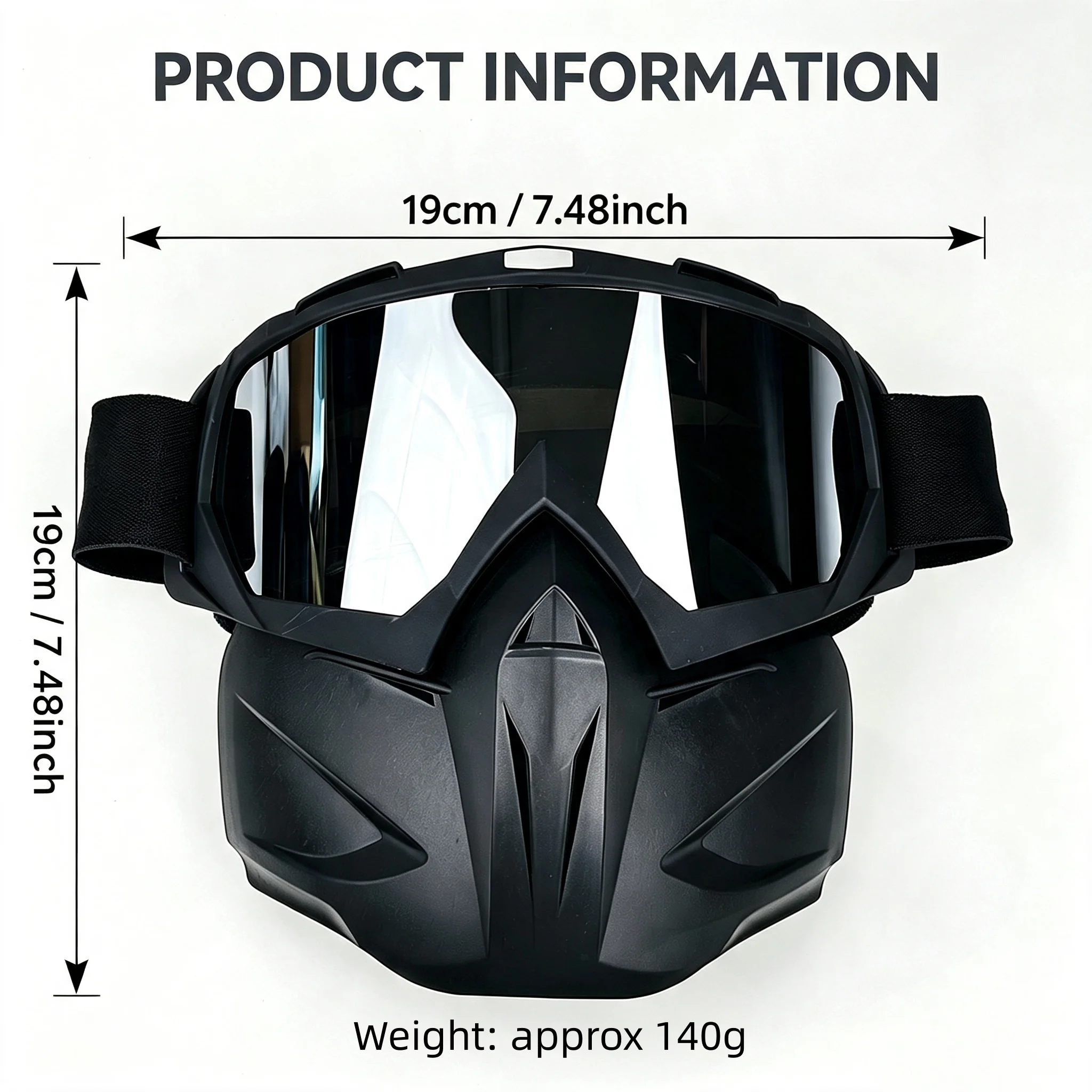 Motorcycle Off-Road Goggle Mask, CS Tactical Windproof Sandproof Face Shield for Off-Road Cycling & Outdoor Sports