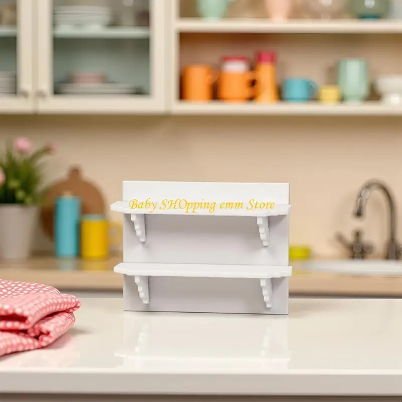 

23GD Sustainable Miniature Kitchen Bedroom Shelf For Tiny House Wooden Hanging 1/12 Scale Furniture