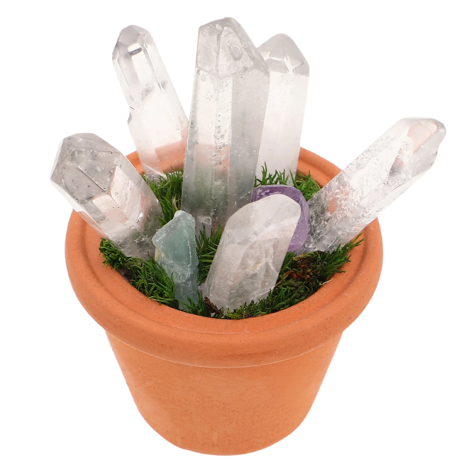 

Crystal Rough Stone Mini Bonsai Ornaments Natural Handmade Desktop Decoration Small Crystals Home Office Tabletop Decor Crystal