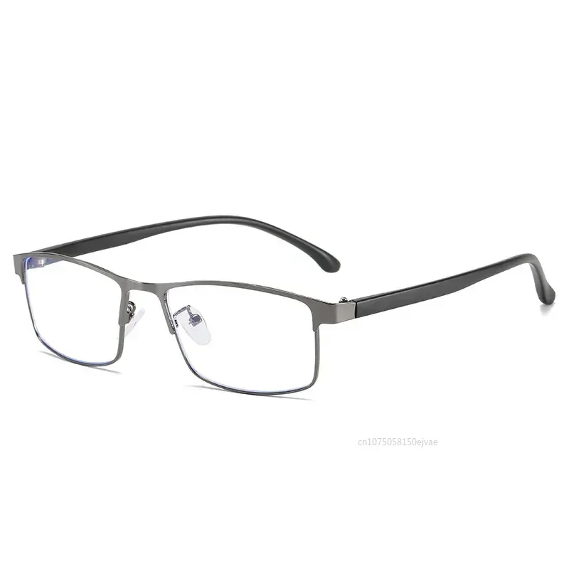 Business Men Women Anti-Blue Light Myopia Glasses Finished Metal Square Prescription Eyeglasses Diopter 0 -0.5 To -6.0 Oculos