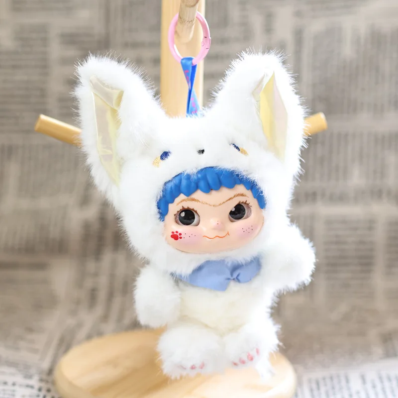 Entzückender Schlüsselanhänger aus Kuku-Emaille und Plüsch mit abnehmbarer Kette – Taschenzubehör mit Wakuku-Motiv und Puppenfigur zum Sammeln