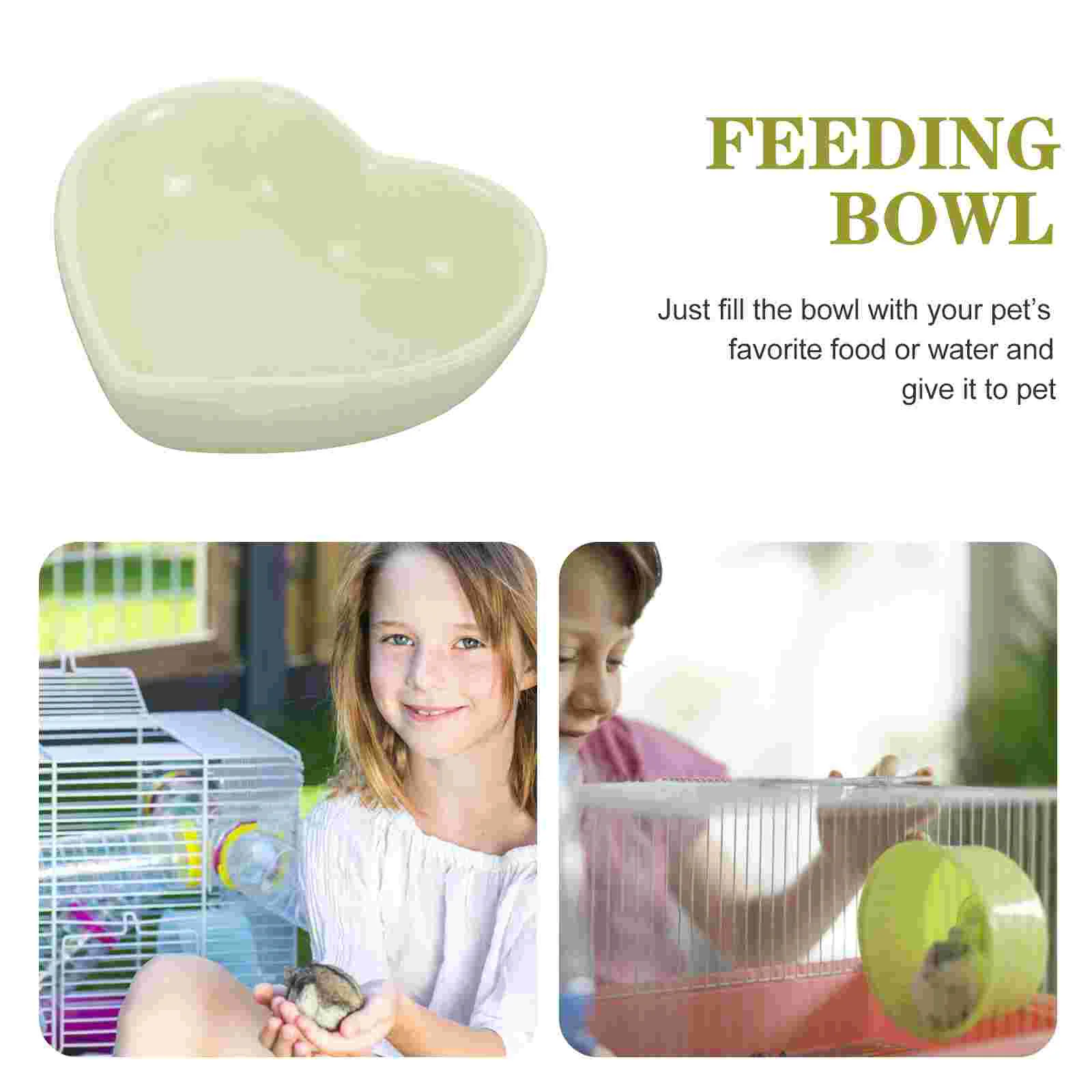 Cat Bowls Pet Hamster Food Guinea Pig Plate 8x7cm Ceramic for Pets Kitten Pink Small Household Chinchilla Water