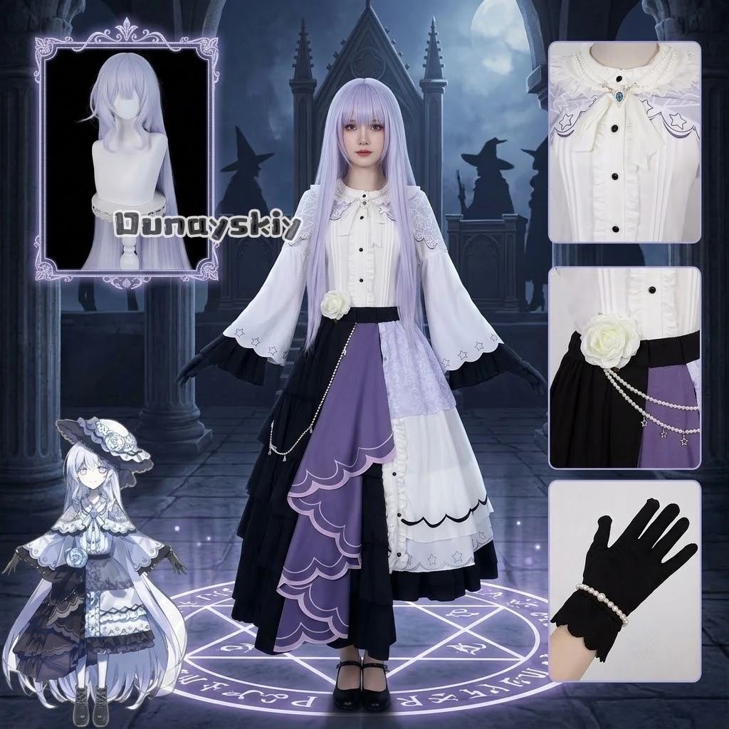 ​-​-​-​-​-​-​-月城雪菜のコスプレ衣装、ウィッグ、制服、フルセット、キャラクター衣装、ハロウィーン、ロールプレイ、カーニバルパーティー、ゲーム、マノサバ。-​-​
