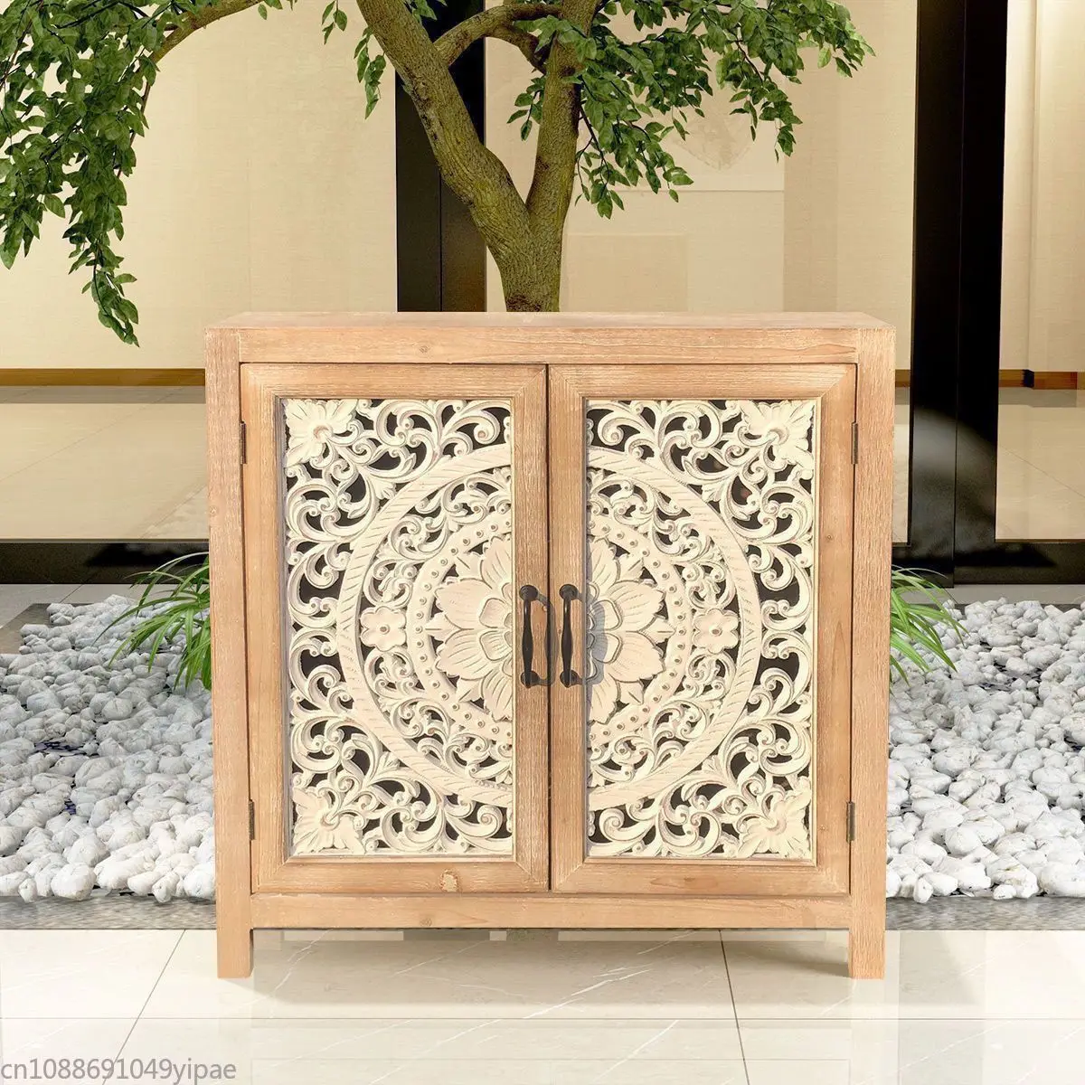 

Home Solid Wood Bedside Table Wabi-Sabi Wind Simple Modern Storage Cabinet Drawer Cabinet Old Pine