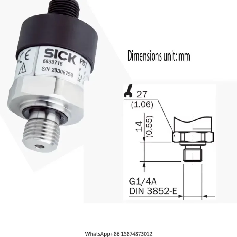

Hot-selling SICK Pressure switch 6051705 PBT-RM016SG1SSNAMA0Z Gauge pressure Liquid, gaseous