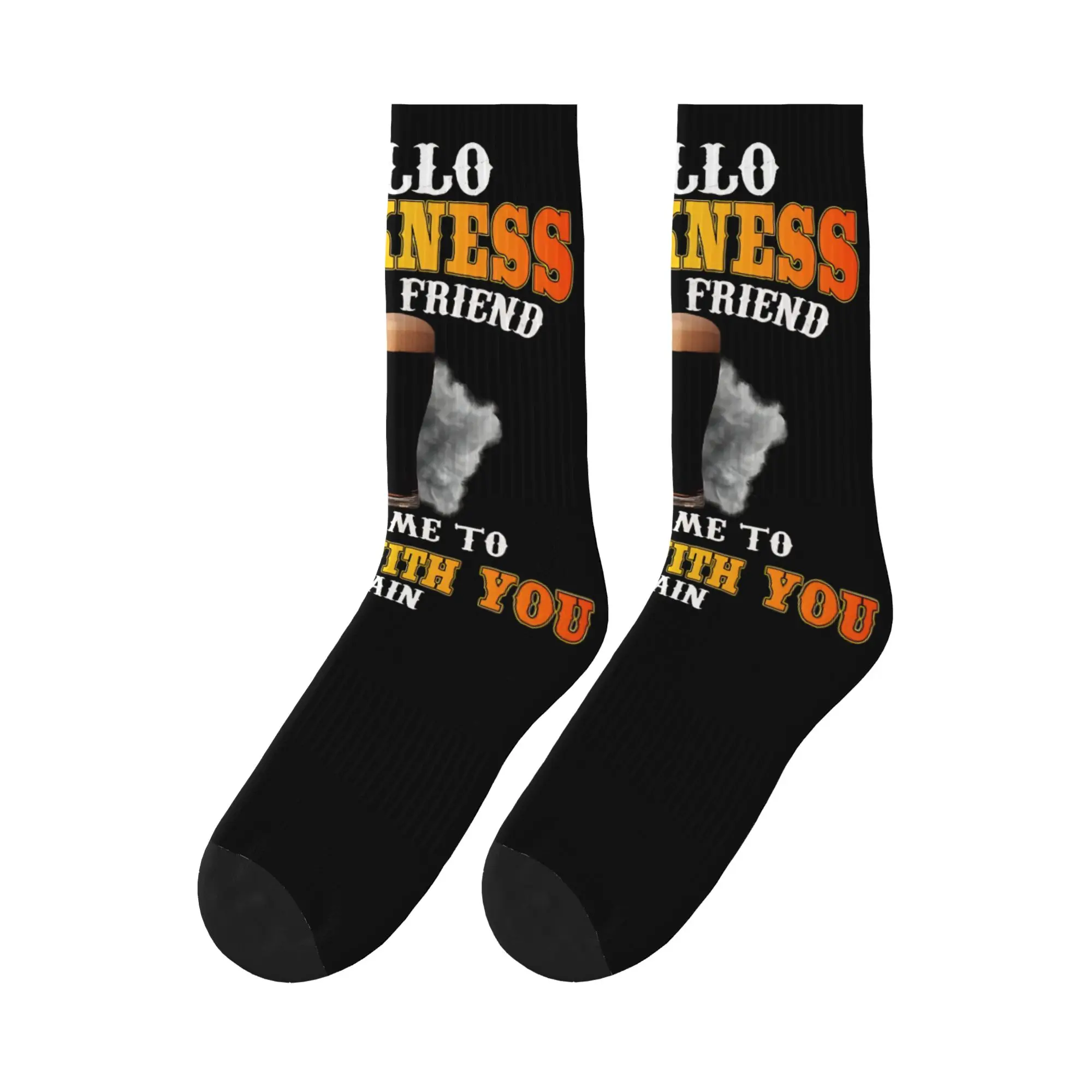 

Funny Hello Darkness Old Friend Beer Parody Socks Anti Slip Stockings Men Soft Outdoor Sports Socks Winter Funny Design Socks